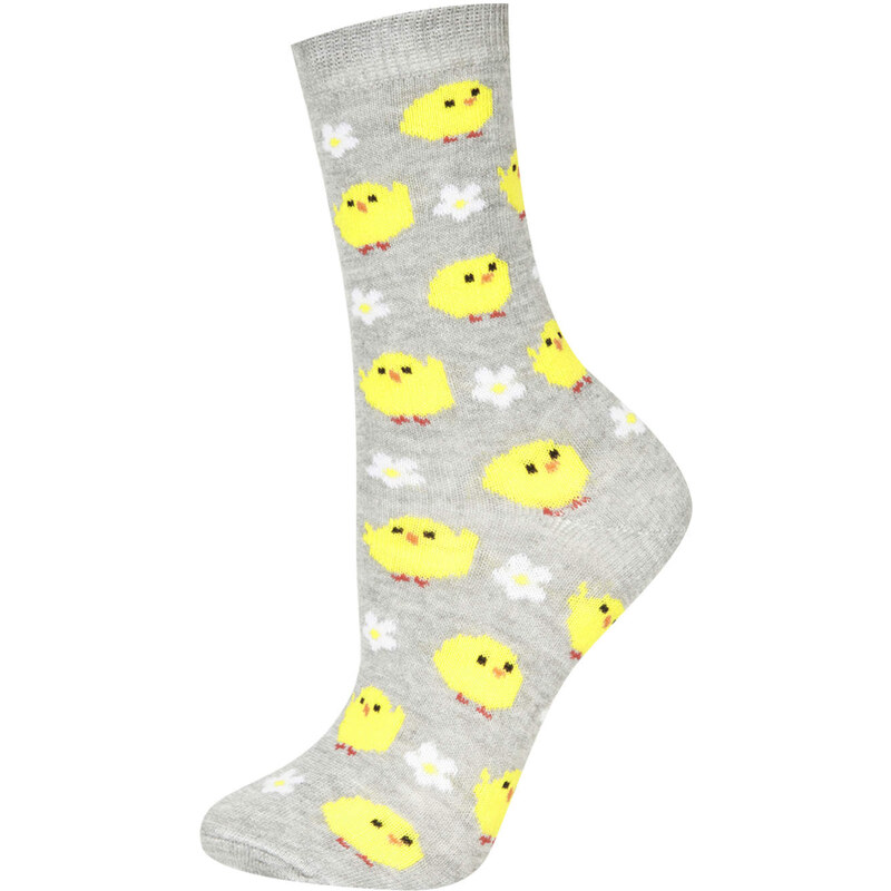 Topshop Grey Cute Chick Ankle Socks