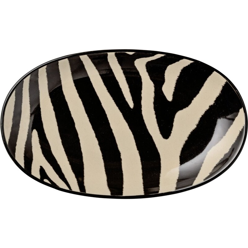 Oválný talířek Zebra