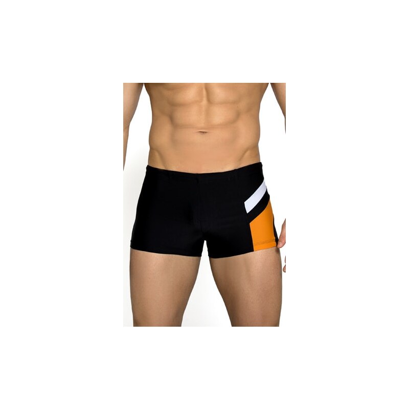 Lorin Pánské plavky boxerky Brando černo oranžové