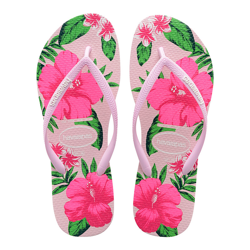 Růžové květované pantofle Havaianas Slim Floral