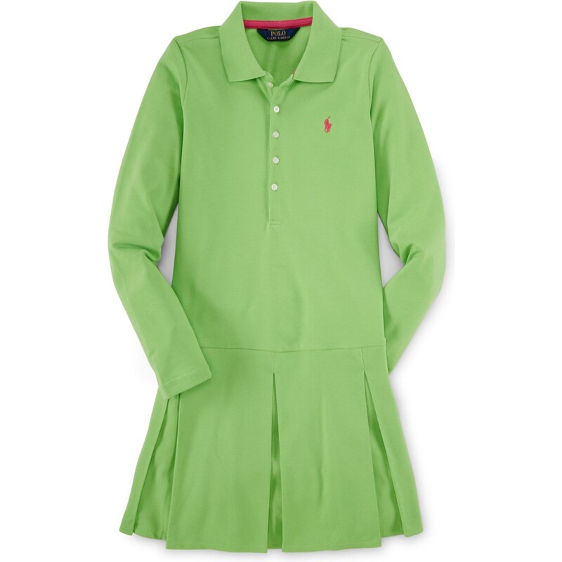 Ralph Lauren dívčí šaty Pleated Stretch Polo