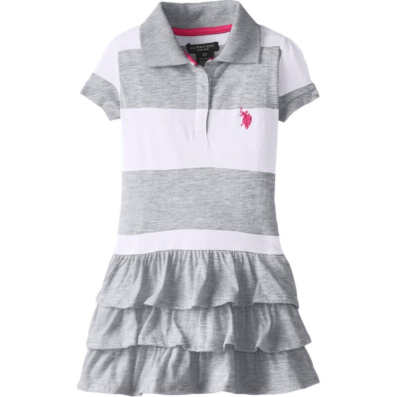 U.S. Polo Assn. oblečení pro dívky Ruffled Striped Polo Dress