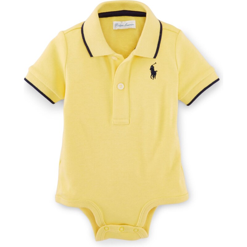Ralph Lauren oblečení pro miminko Cotton Interlock Polo Bodysuit