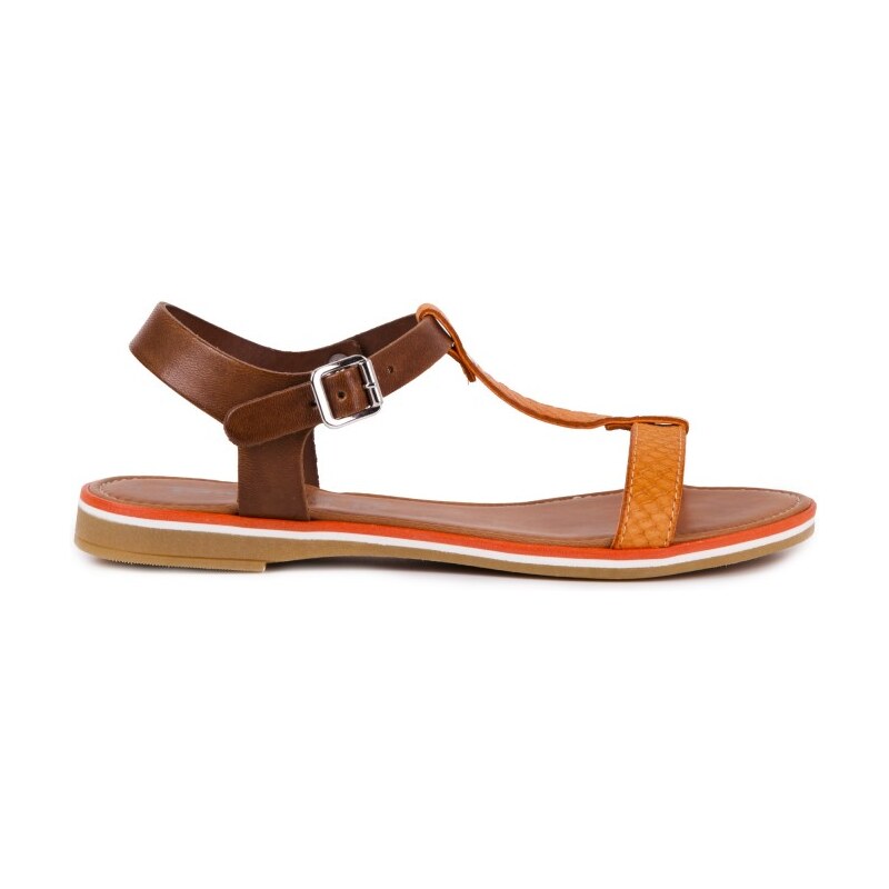 Tamaris Páskové sandály 1-28113-20 / hnědo-oranžová - Velikost 40
