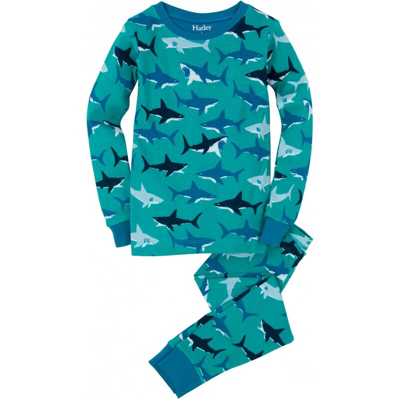 Hatley Chlapecké pyžamo se žraloky - modré