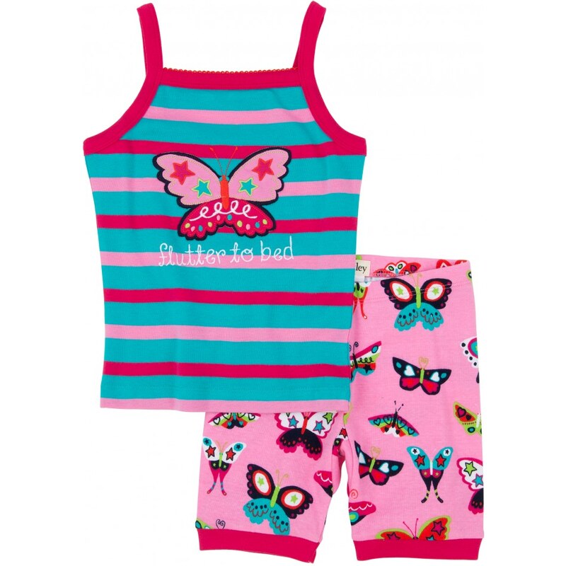 Hatley Dívčí pyžamo s motýlky - tyrkysovo-růžové