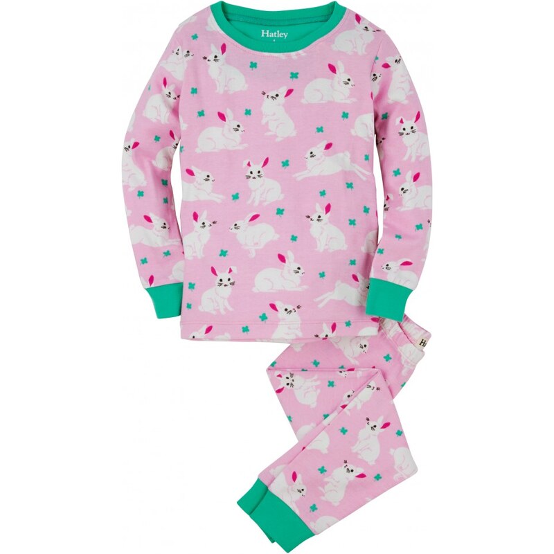 Hatley Dívčí pyžamo s králíčky - růžové