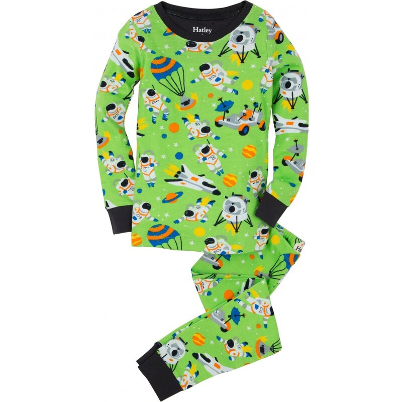 Hatley Chlapecké pyžamo s astronauty - zelené
