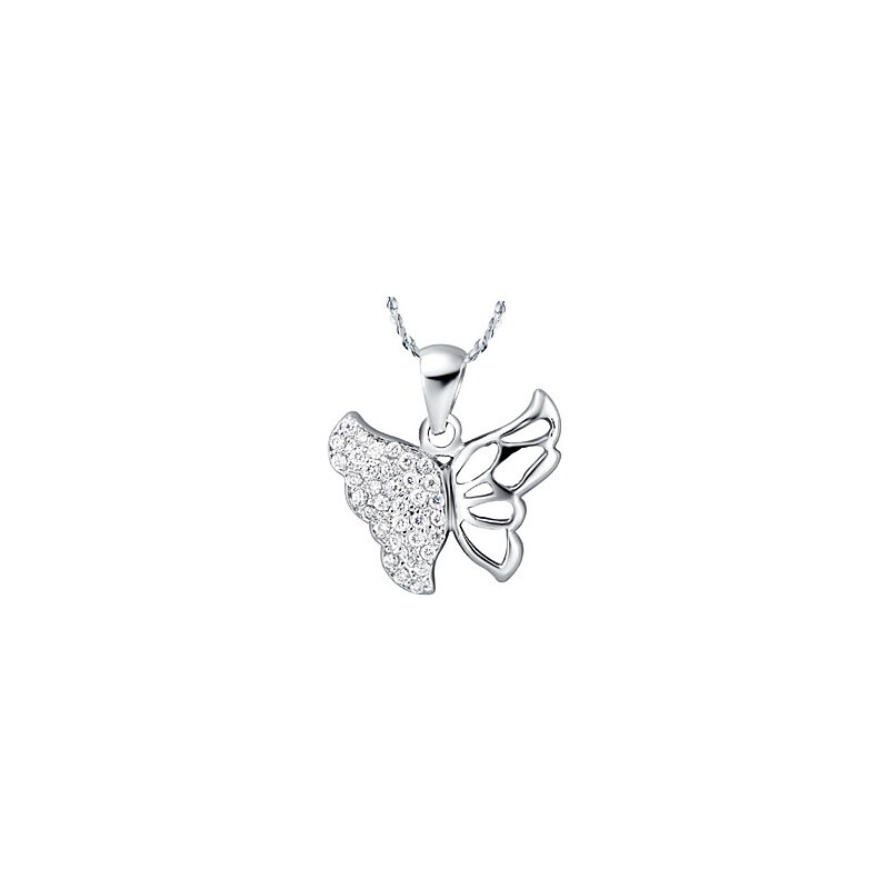 LightInTheBox Graceful Butterfly Shape Silvery Alloy Women's Necklace(1 Pc)(Purple,White)