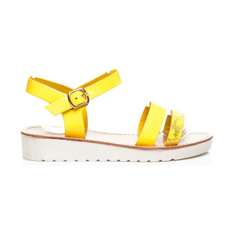 MANNIKA Lakované žluté sandály FASHION