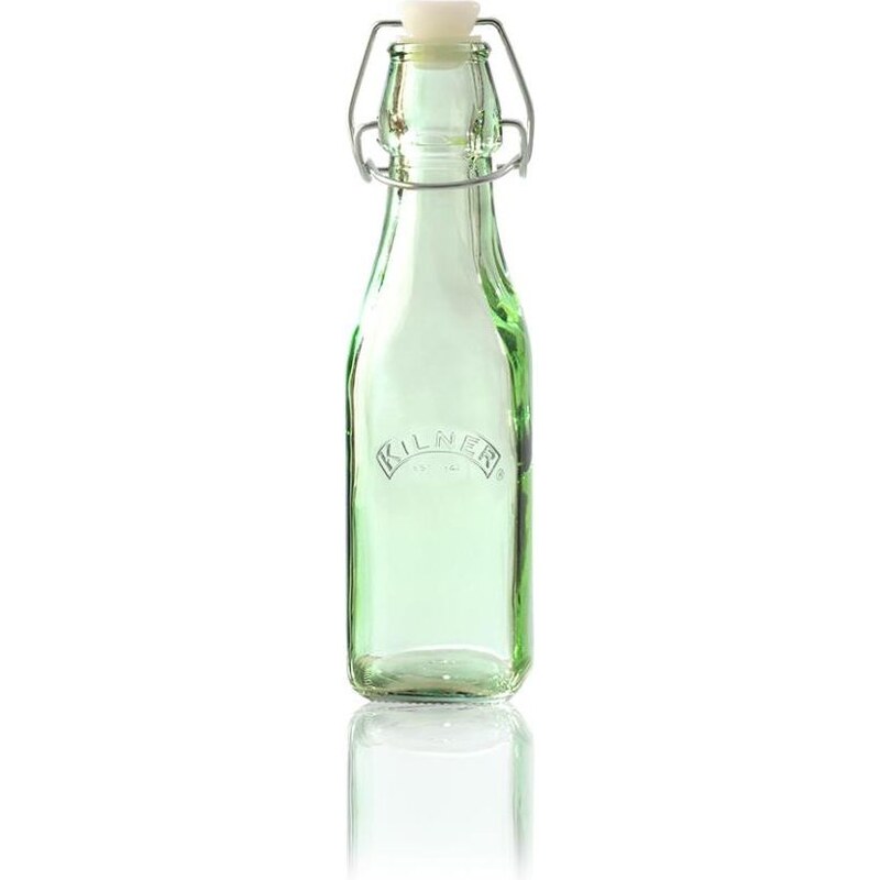 KILNER Skleněná lahvička s klipem Green 250 ml