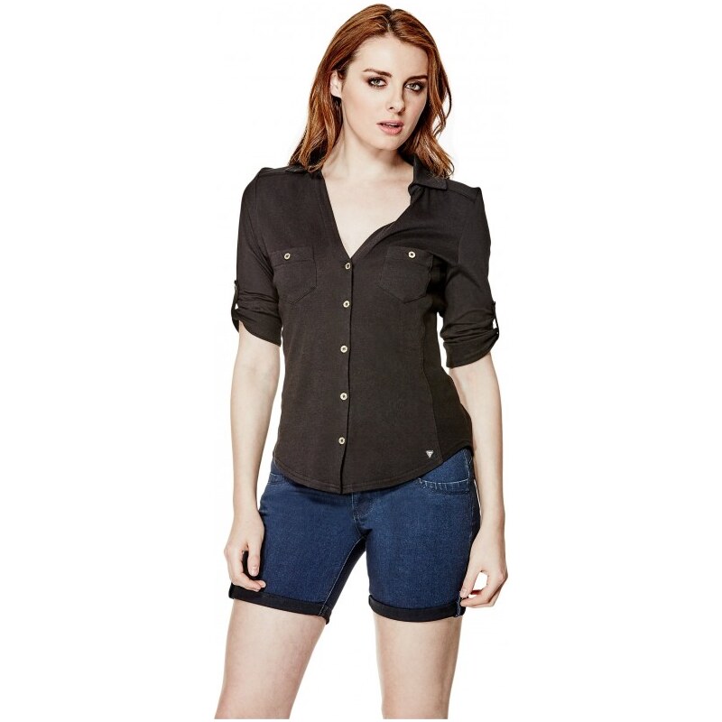 GUESS GUESS Felicia Button-Down Top - jet black