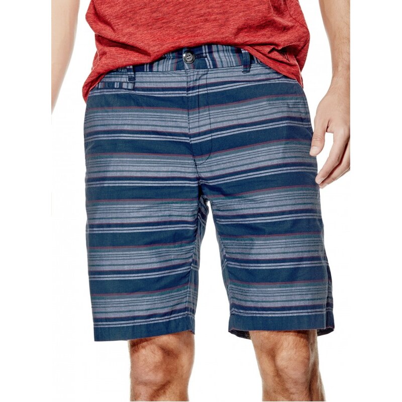 GUESS GUESS Bettino Striped Shorts - blue