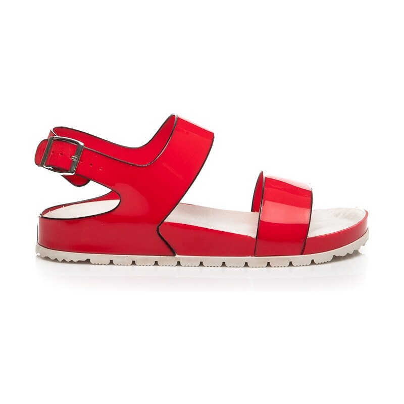 Bona Pohodlné červené sandály Jelly