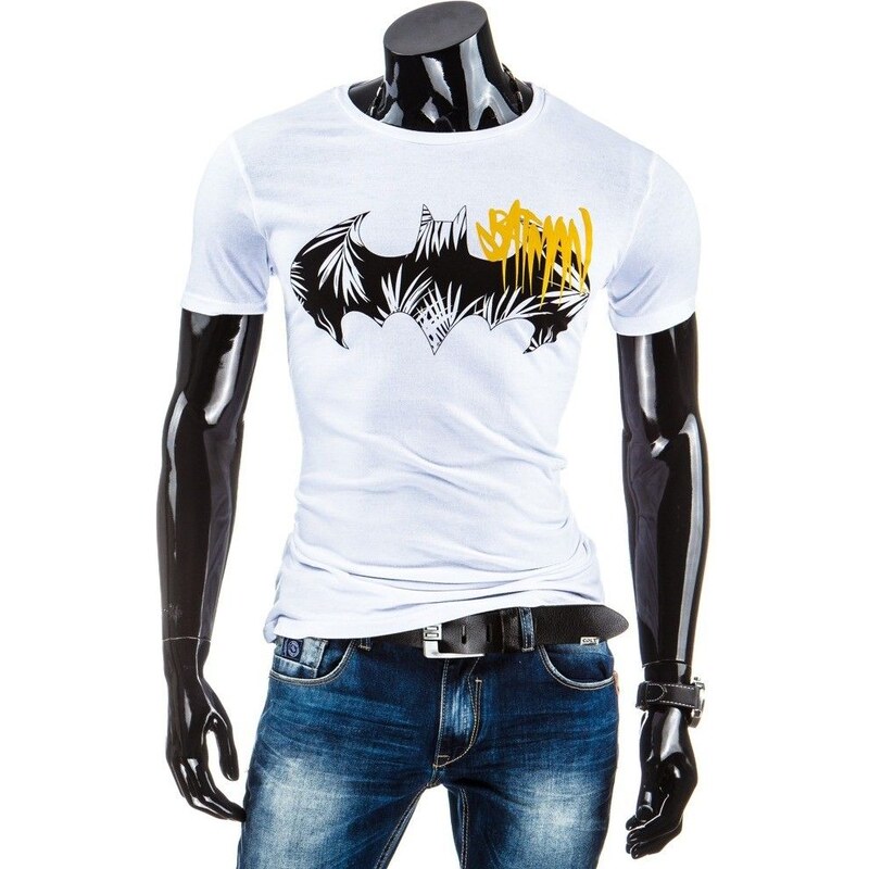 Bílé trendy tričko s potiskem BATMAN