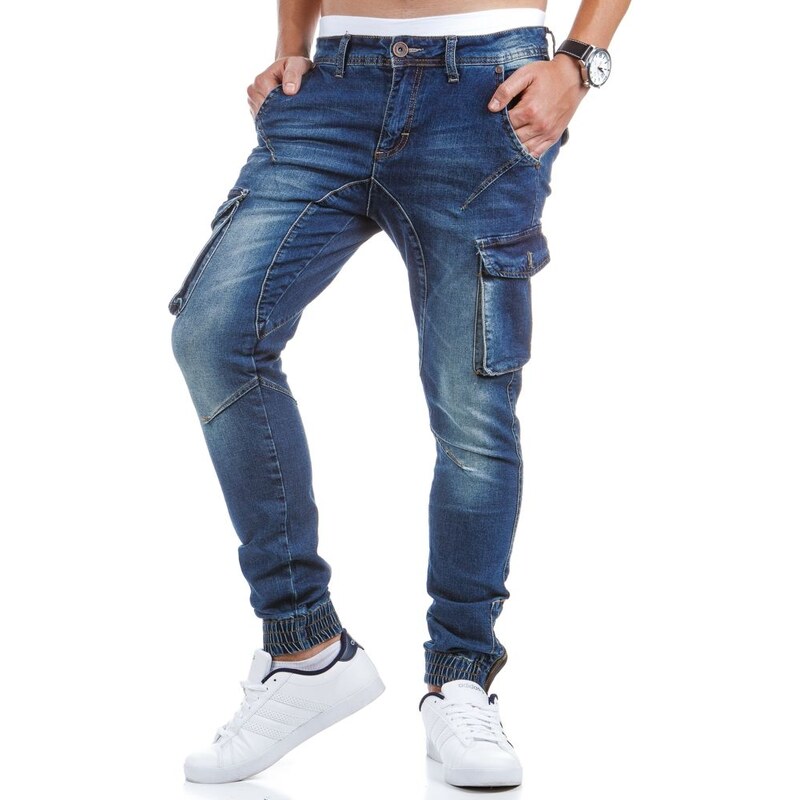Pánské kapsáčové džíny s pružnými manžetami