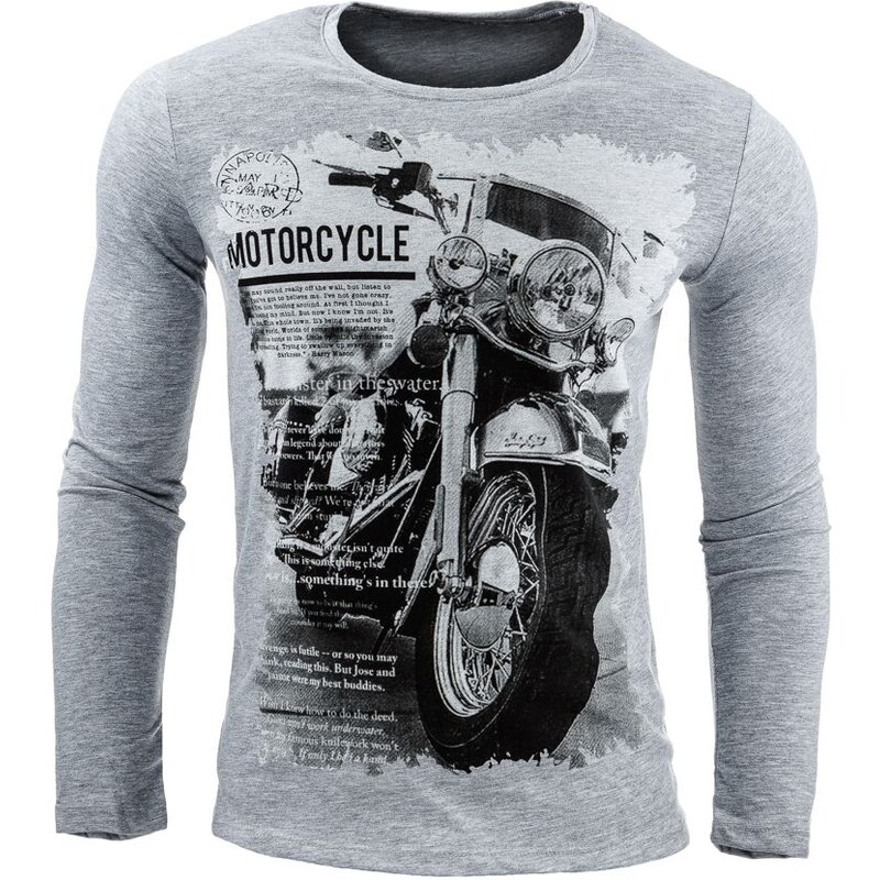 Motorkářské tričko s dlouhým rukávem šedé