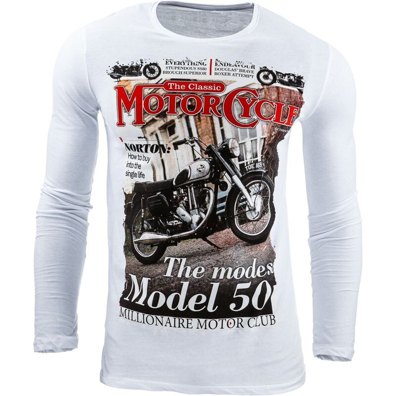 Bavlněné tričko THE CLASSIC MOTORCYCLE bílé