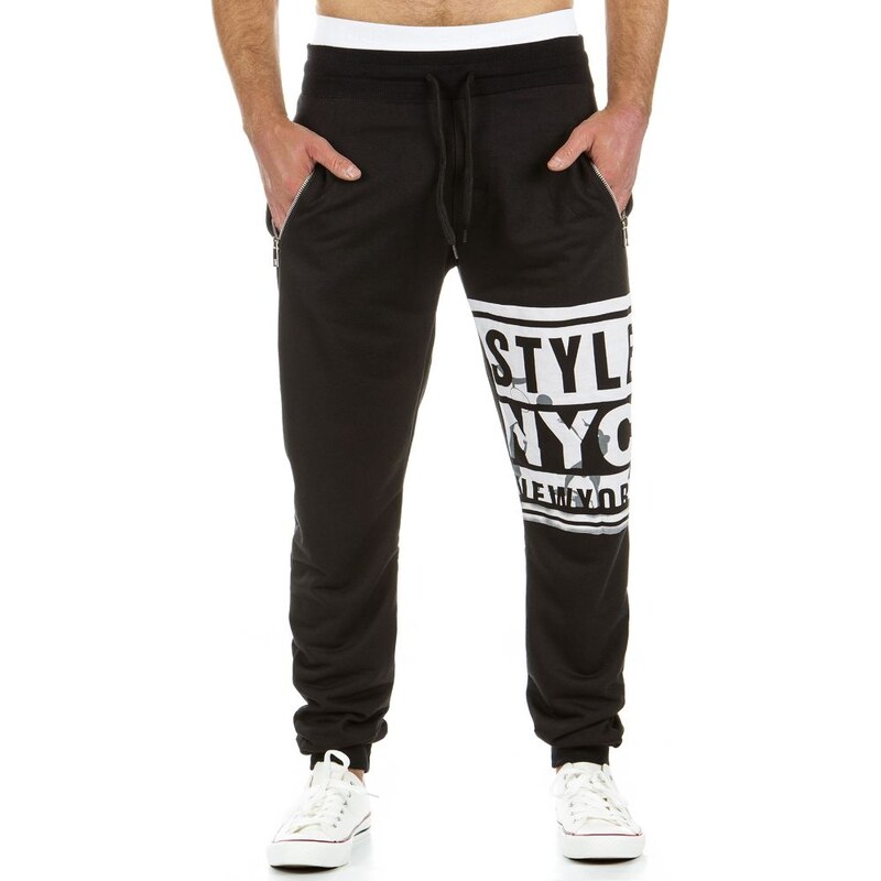 Černé sportovní baggy kalhoty STYLE NEW YORK