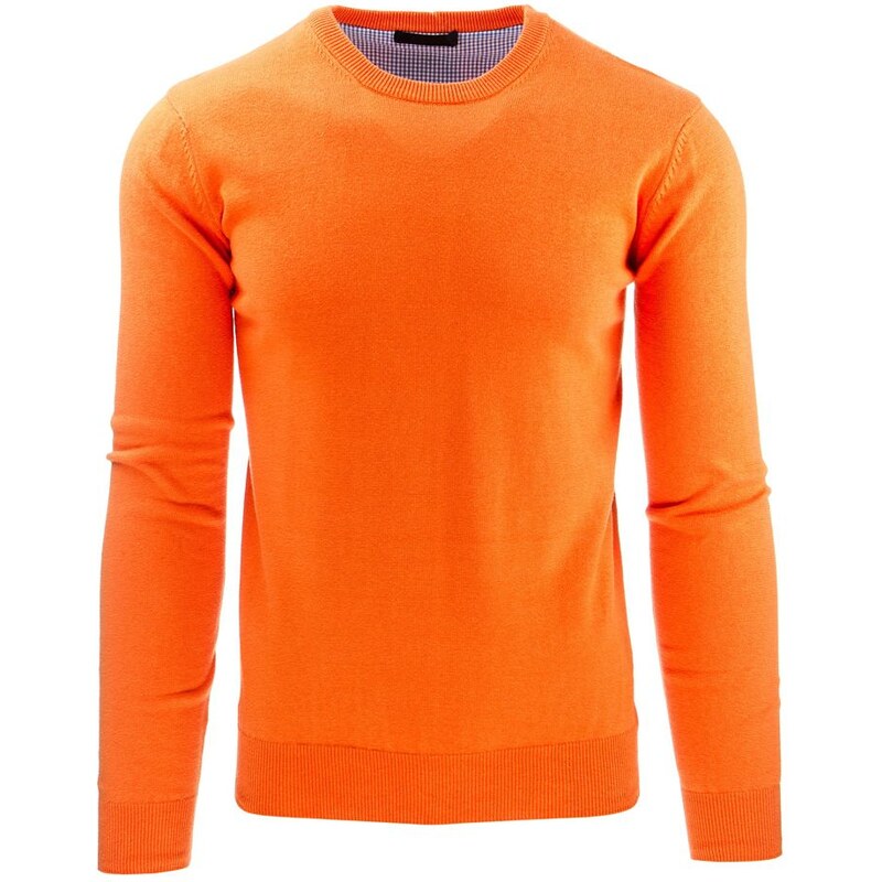 Moderní oranžový pánský svetr SALESMAN