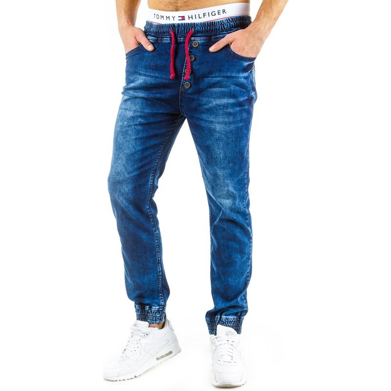Pánské kalhoty džíny se zapínáním na knoflíky
