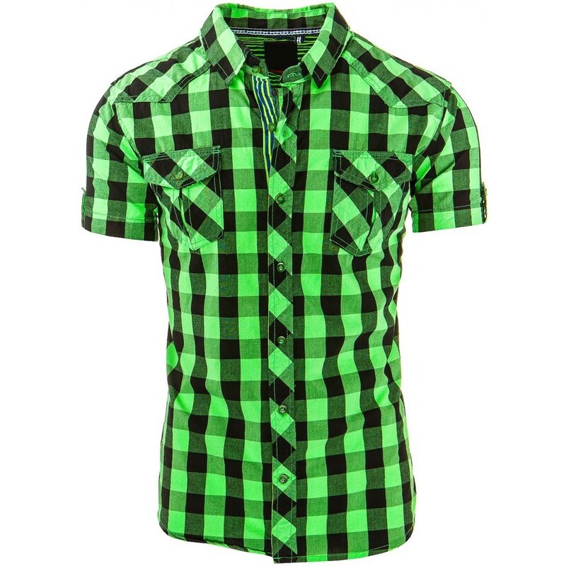 Zeleno černá károvaná košile