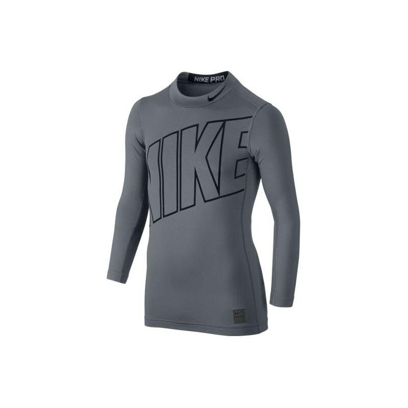 NIKE2 Dětské termo triko Nike Pro Hyperwarm s dlouhým rukávem (stojáček) M (137-147) ŠEDÁ