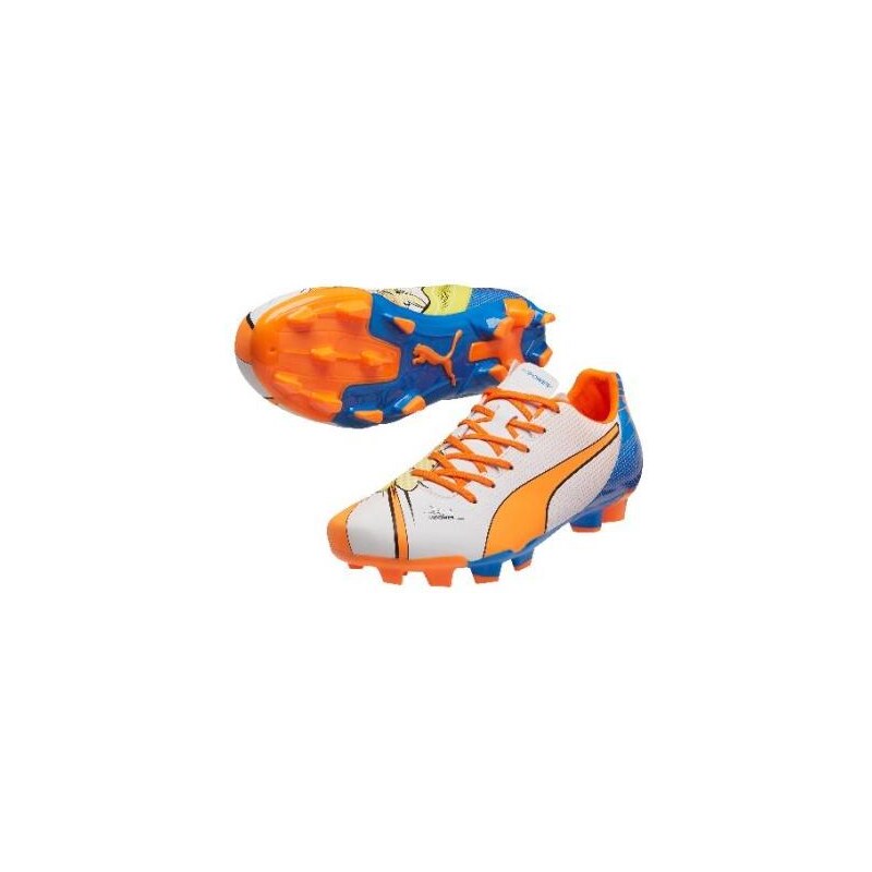 Kopačky Puma evoPOWER 4.2 FG POP 46 BÍLÁ - ORANŽOVÁ