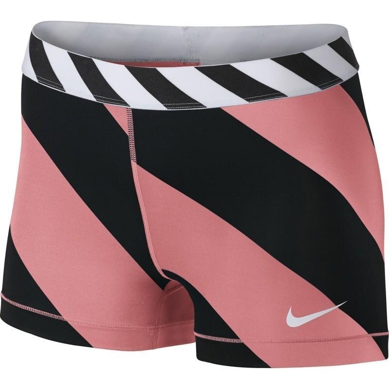 NIKE2 Dámské šortky Nike Pro Diagonal Stripe 3" M RŮŽOVÁ - ČERNÁ