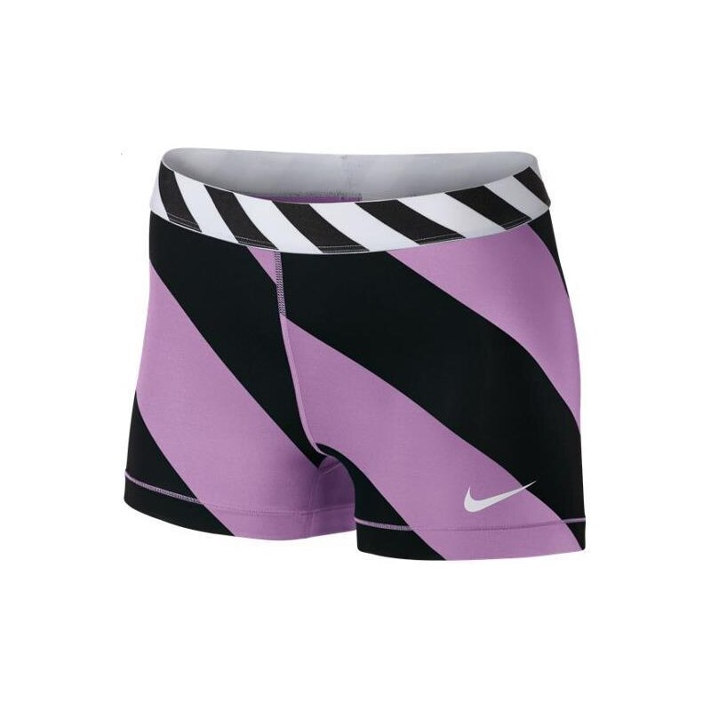 NIKE2 Dámské šortky Nike Pro Diagonal Stripe 3" S FIALOVÁ - ČERNÁ