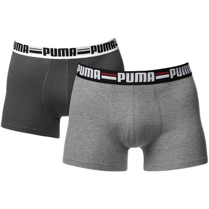 Boxerky Puma Brand Boxer (2 ks) M ŠEDÁ - BÍLÁ