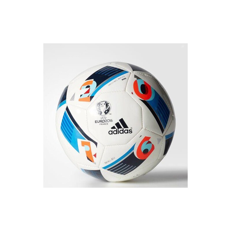 Mini míč Adidas EURO 16 - Beau Jeu 1 BÍLÁ - MODRÁ