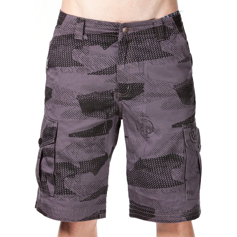 Pánské Šortky Meatfly Icon Urban Camo Grey C