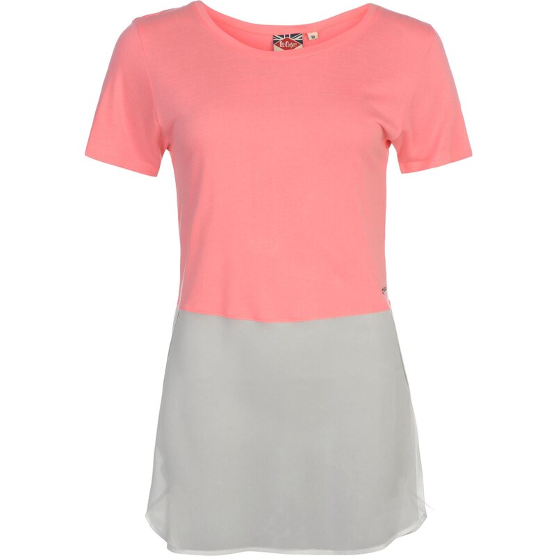 tričko dámské Lee Cooper Chiffon Neon Coral Pink