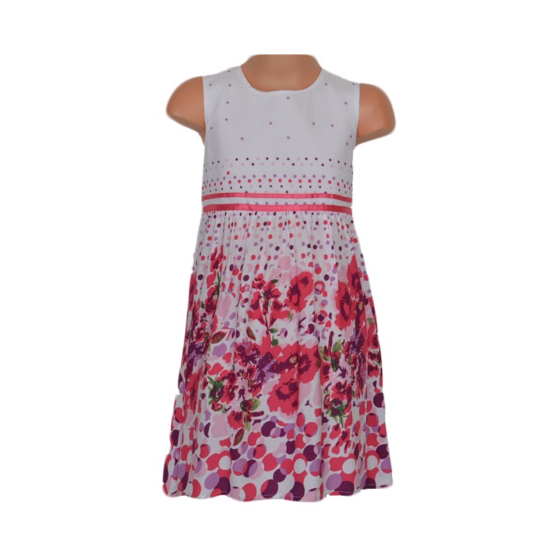 Topo Dívčí květované šaty - růžovo-bílé
