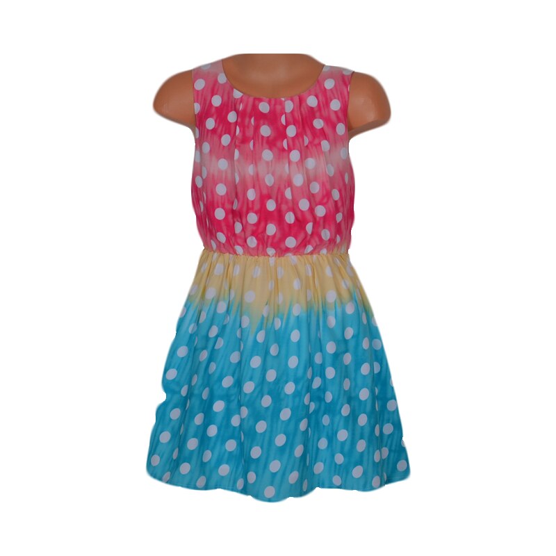 Topo Dívčí puntíkované šaty - barevné