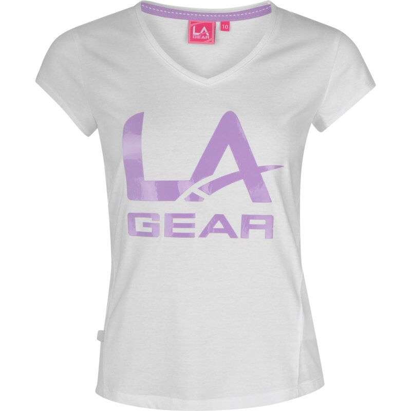 Tričko LA Gear Large Logo V Neck dám. bílá