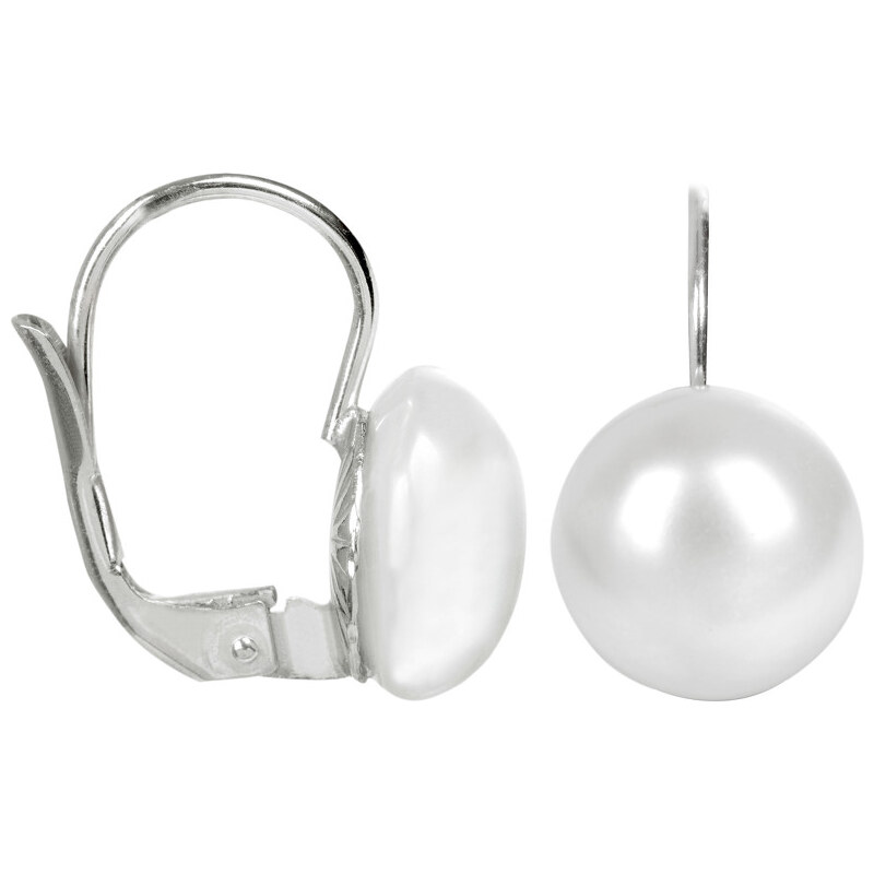 Troli Stříbrné náušnice se syntetickou perlou 438 001 01234 04