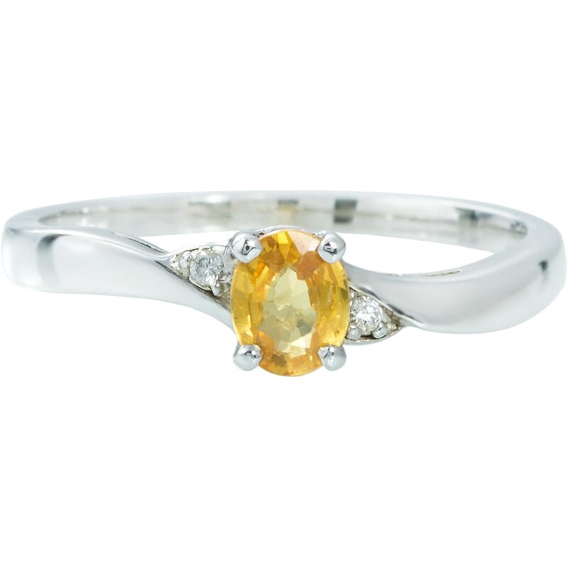 Stříbrný prsten se žlutým safírem KLENOTA kln1354ag