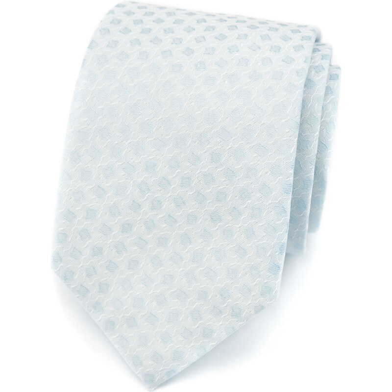 Avantgard Velmi světle modrá luxusní bavlněná kravata s nenápadným vzorem