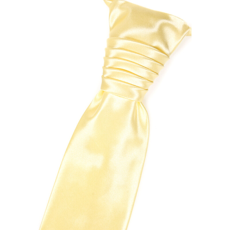 Avantgard Velmi světle žlutá jednobarevná pánská regata + kapesníček do saka