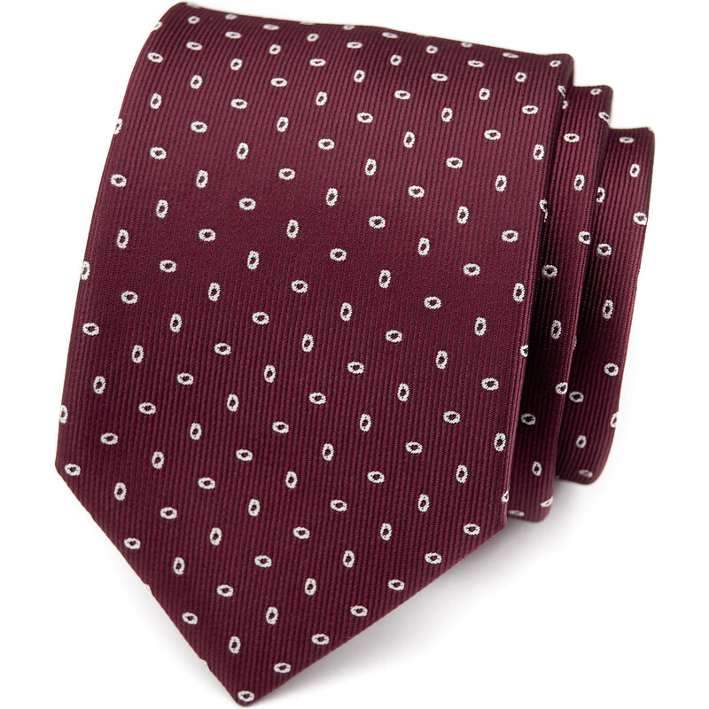 Avantgard Bordó kravata s oválným vzorem
