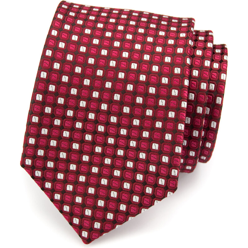 Avantgard Fuxiová kravata s bílým kostkovaným motivem_