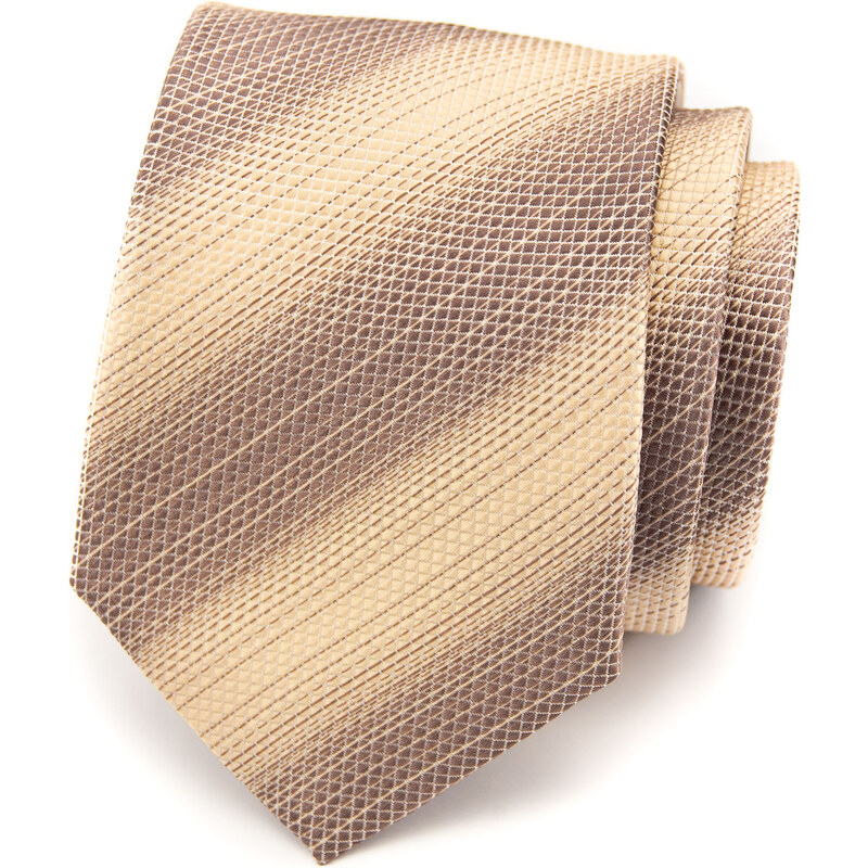 Avantgard Béžová proužkovaná kravata