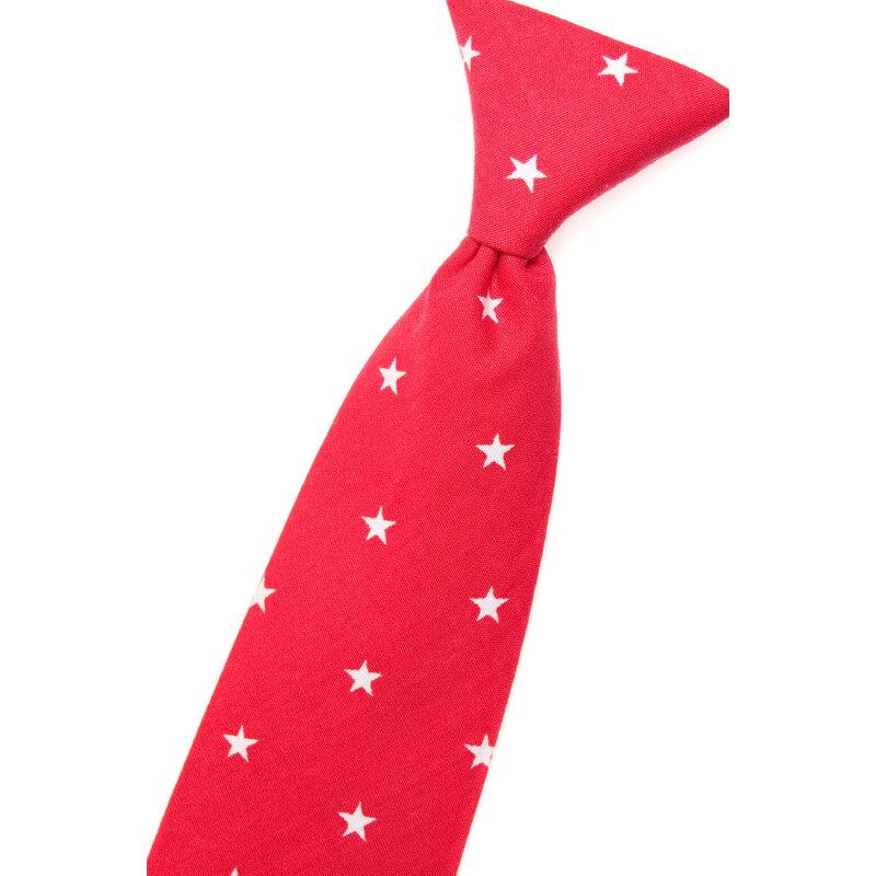 Avantgard Červená chlapecká kravata s hvězdami_