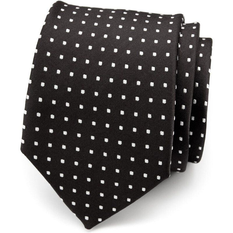 Avantgard Černá kravata s malými puntíky_