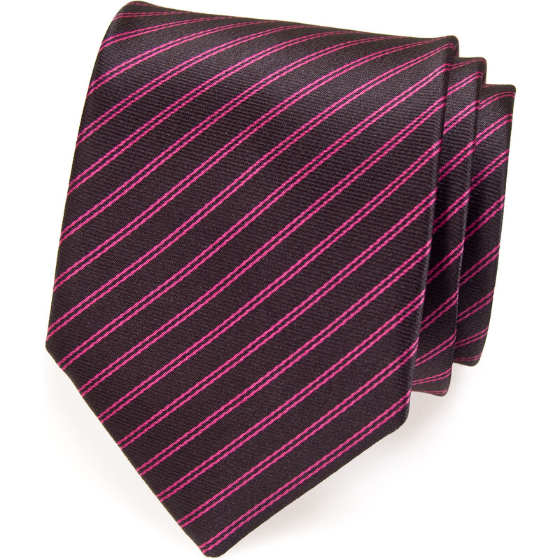 Avantgard Černá kravata s dvojitými proužky_
