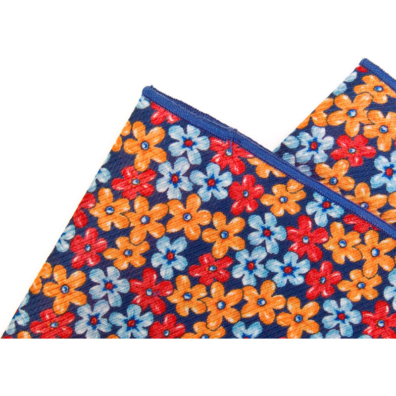 Avantgard Modrý kapesníček s barevnými květy