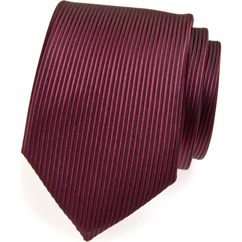 Avantgard Bordó kravata s rýhováním