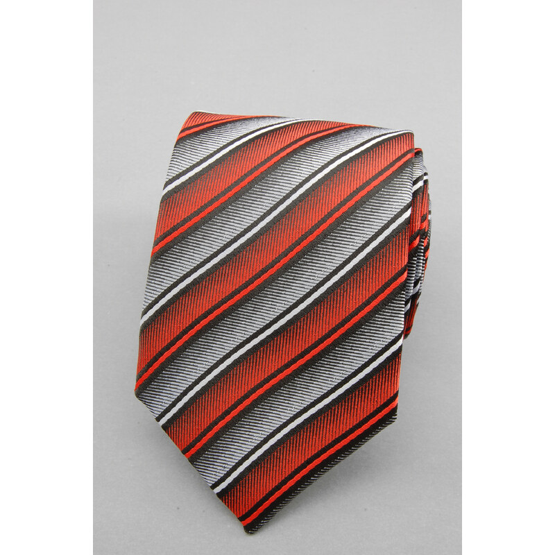 Avantgard Červená kravata s barevnými pruhy